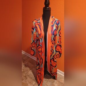 Vibrant Multicolor Long Kimono, size XL